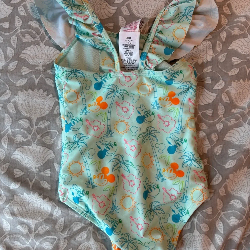 Mint Tropical Mickey Mouse One-Piece Swimsuit